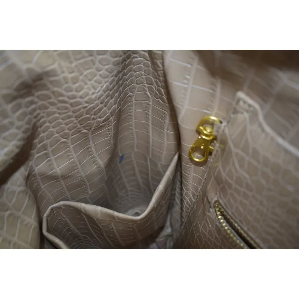 Fawn Designs The Original Diaper Bag Beige Tan Alligator Faux Leather Backpack